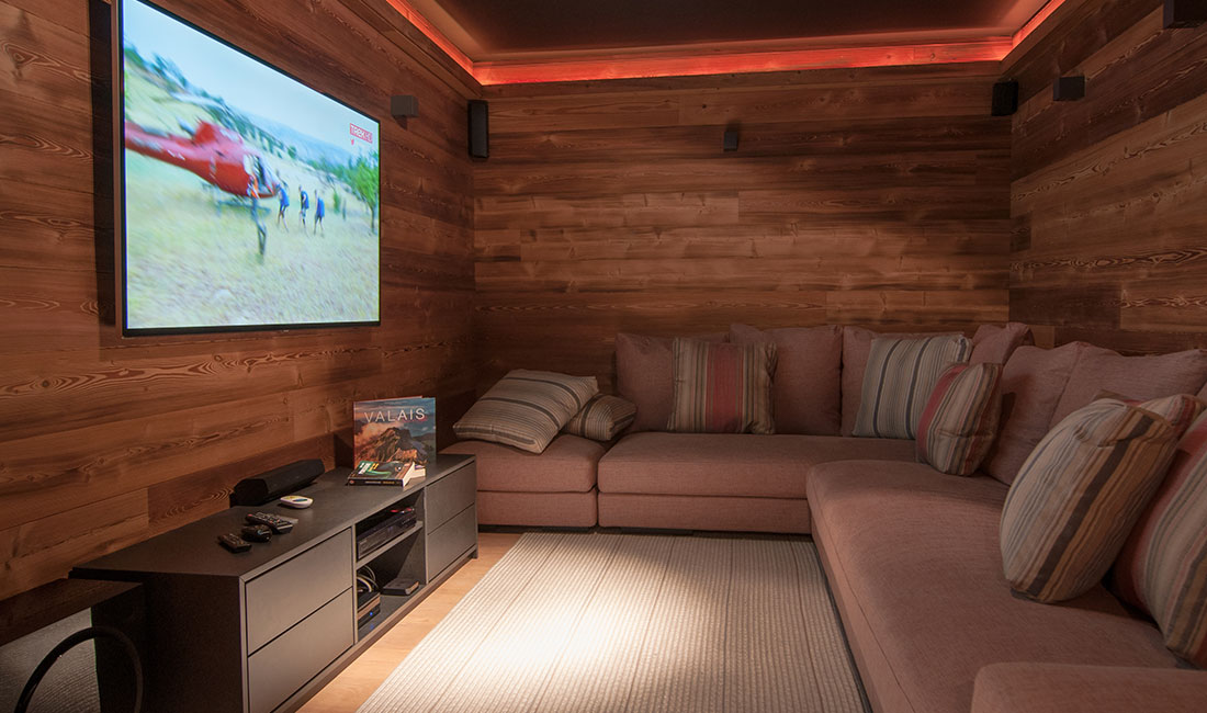 Home cinema room at Chalet Le Dahu