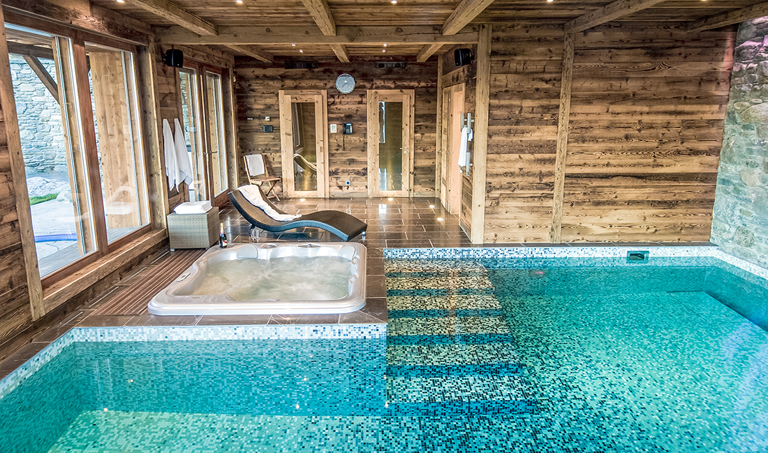 swimming pool in swiss chalet