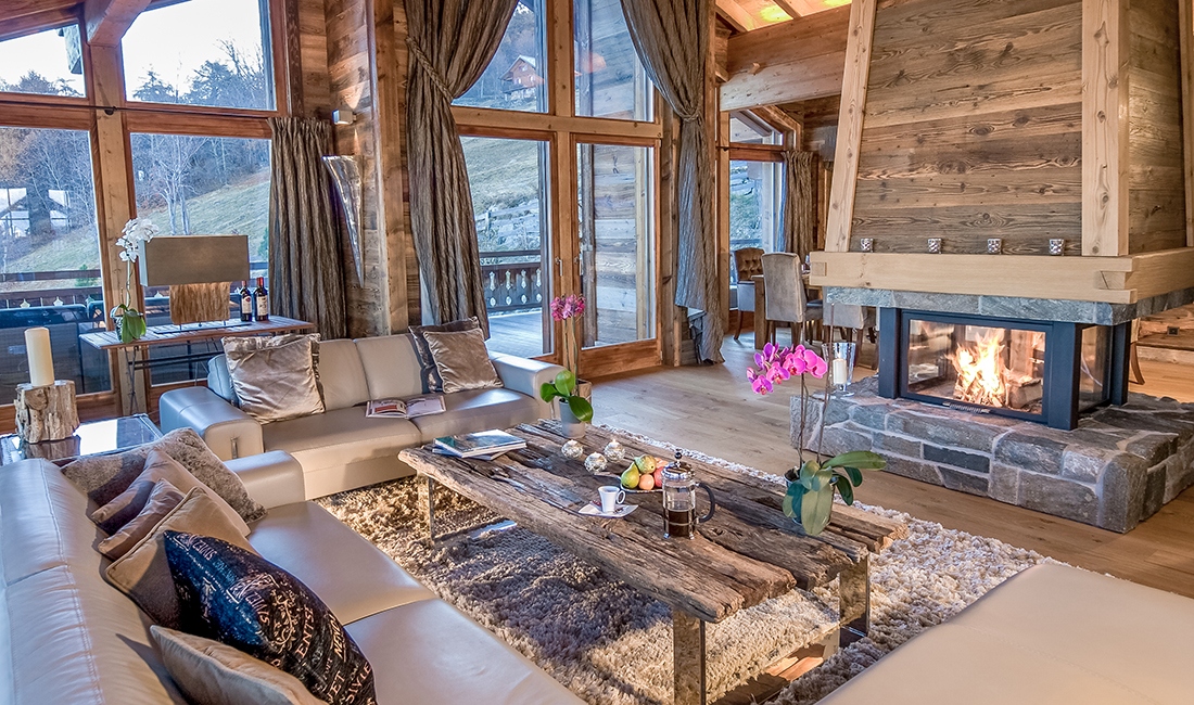 luxury living lounge in a chalet